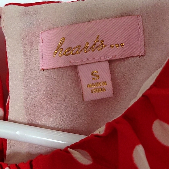 New Red Polka Dot Blouse - Picture 3 of 5